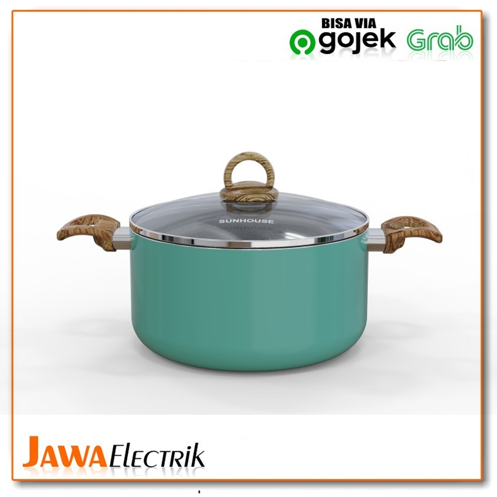 Clover Caserrole Pan Sunhouse 24cm+Tutup Kaca CL338-24