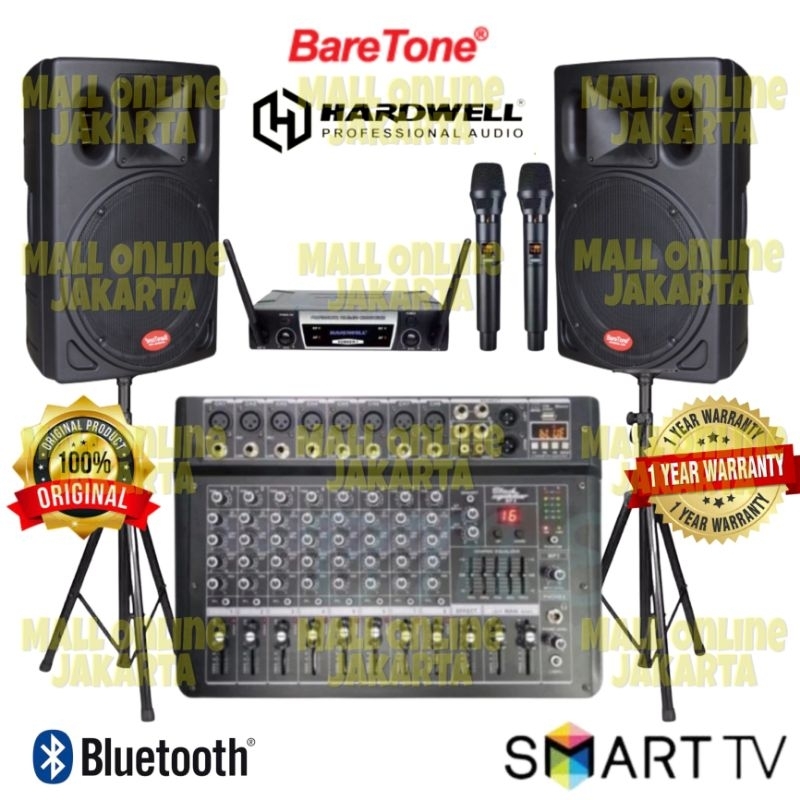 Paket speaker Baretone 15 inch 800 watt sound system outdoor indoor lapangan 1530W