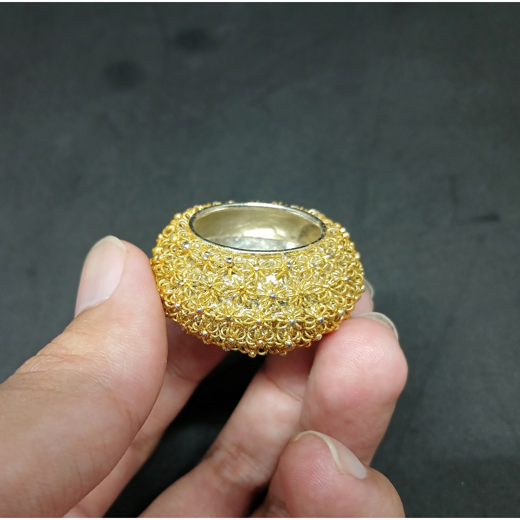 Selut Mendak Keris Model Mrutu Sewu Bahan Alpaka Finishing Warna Perak