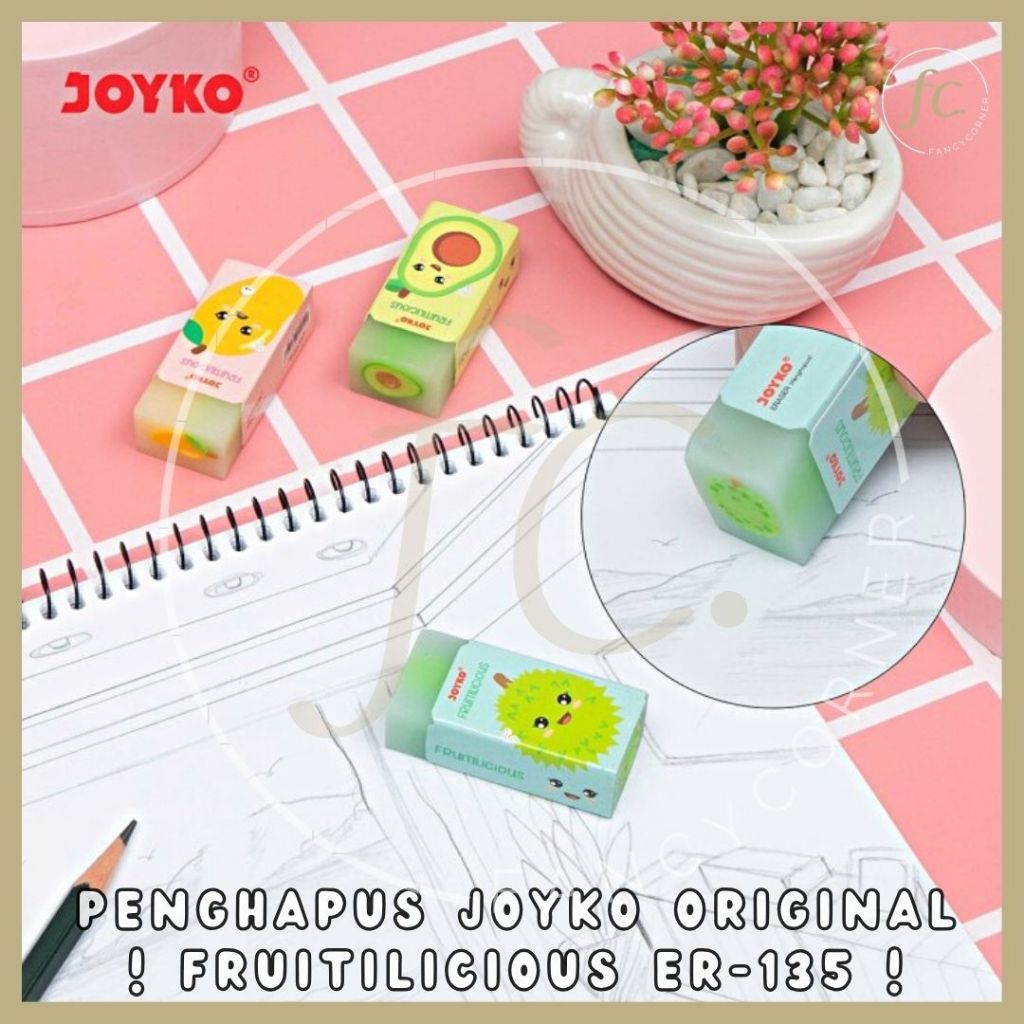 

Penghapus Karet / Rubber Eraser ORIGINAL JOYKO ERT-135 Buah Tropical Fruit Fruitilicious Avocado Mango Durian Mangga Alpukat Emoji Lucu Cute Dust Free Clean Erasing Elastic ATK Alat Tulis Anak Sekolah Kantor Kuliah Harga Murah Grosir Ready COD
