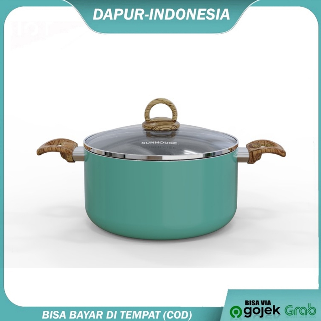 Clover Caserrole Pan Sunhouse 24cm+Tutup Kaca CL338-24