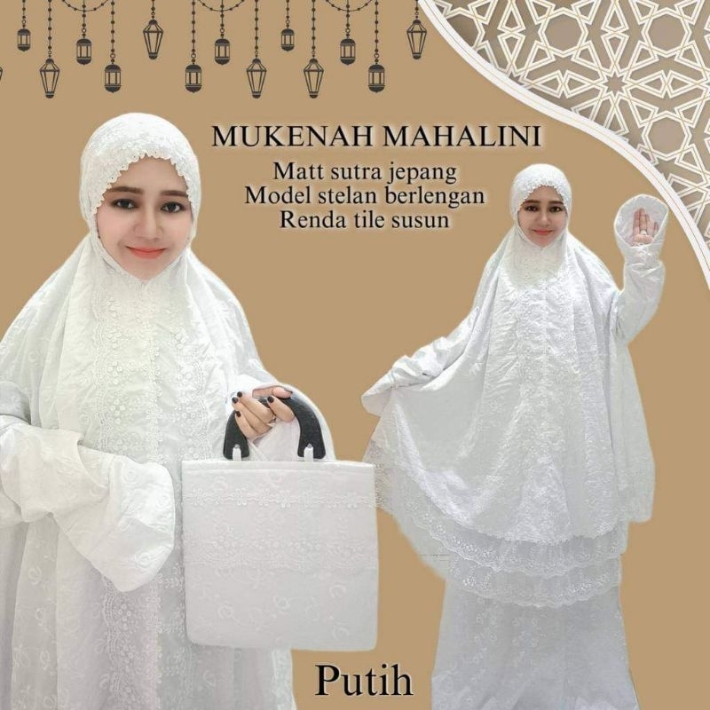 Mukena sutra paris model setelan berlengan size jumbo