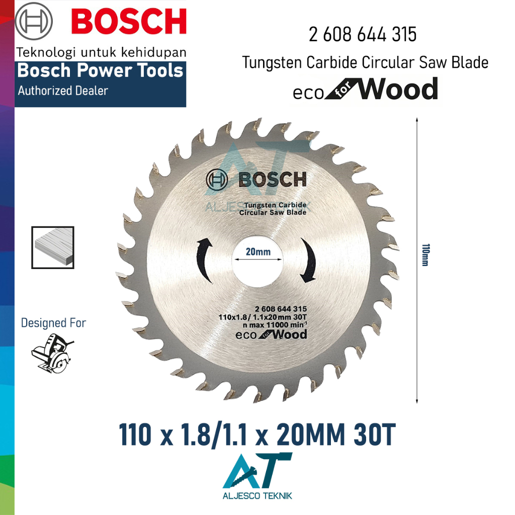 BOSCH MATA GERGAJI KAYU 4 INCH 30T ECO CIRCULAR SAW BLADE
