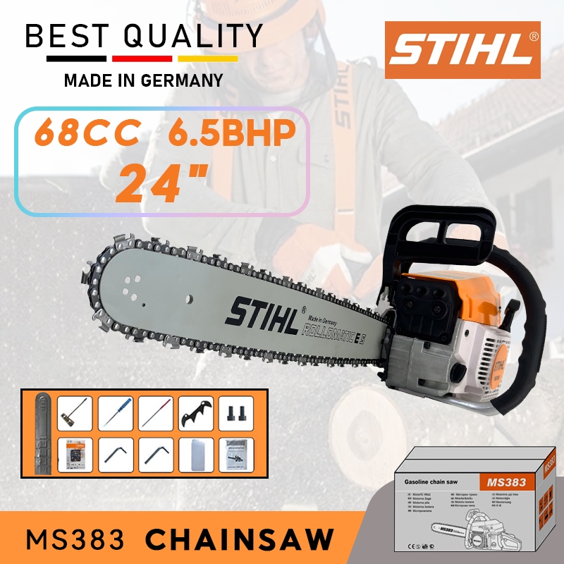 Mesin Gergaji 68CC 24inci Gergaji Bensin 2 Tak / Mesin Chain Saw /Gergaji Mesin/Gergaji Kayu