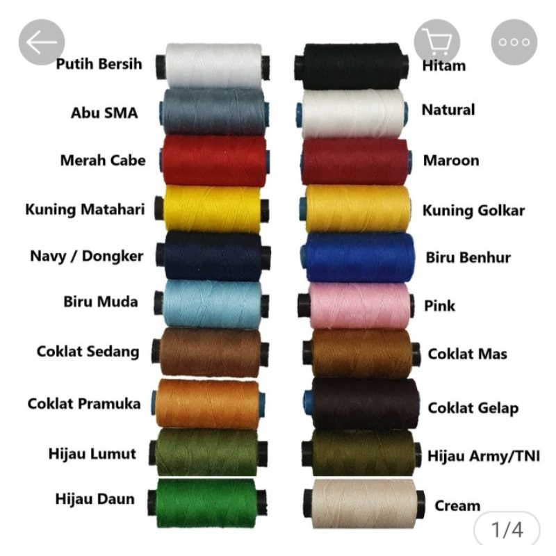 benang jahit macam² warna