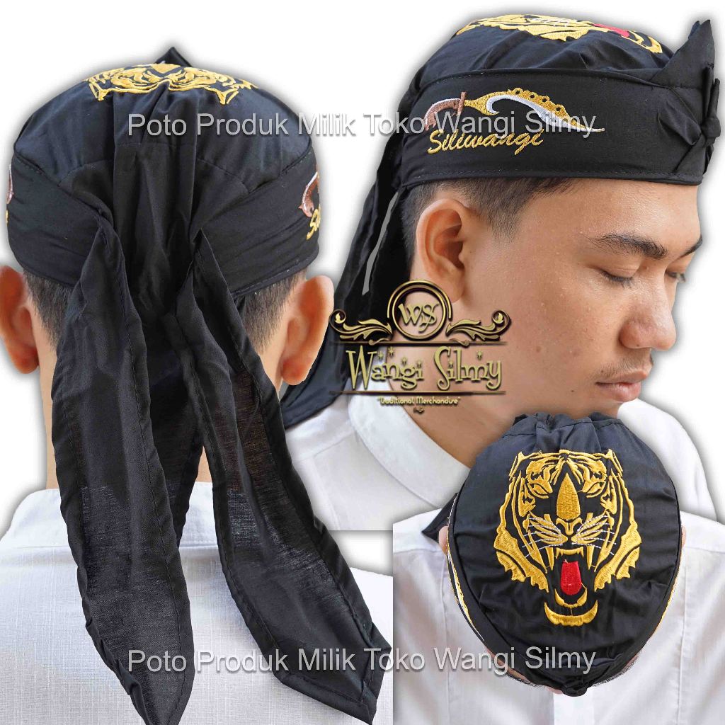 Blangkon Sunda Makuta Wangsa Bordir Kujang Siliwangi - Blangkon Iket Ikat Totopong Bendo Sunda