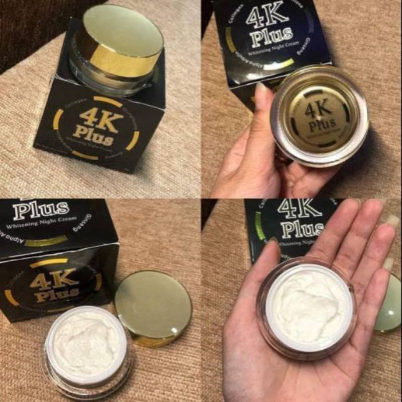 (SHARE) 4K PLUS WHITENING NIGHT CREAM ANTI FLEK ANTI BEKAS JERAWAT ANTI AGING AMAN ORIGINAL THAILAND