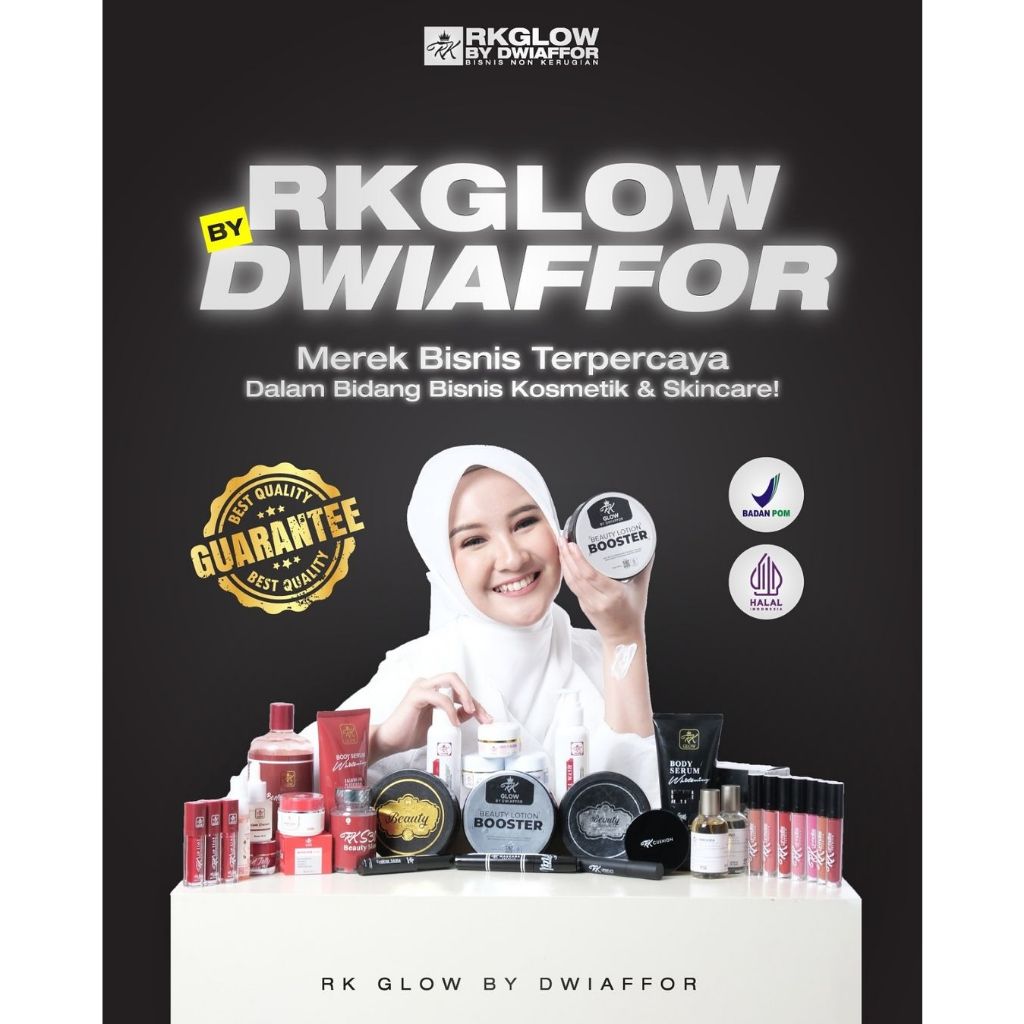 RK GLOW Skincare Cosmetics by DwiAffor Original All Product / Paket Wajah / Red Jelly / Sunscreen / Cushion / Lip / Lotion Body Cream Serum Booster