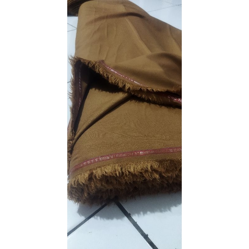Bahan kain Elastis / wool Strech Pemda Khaki sedang Murah