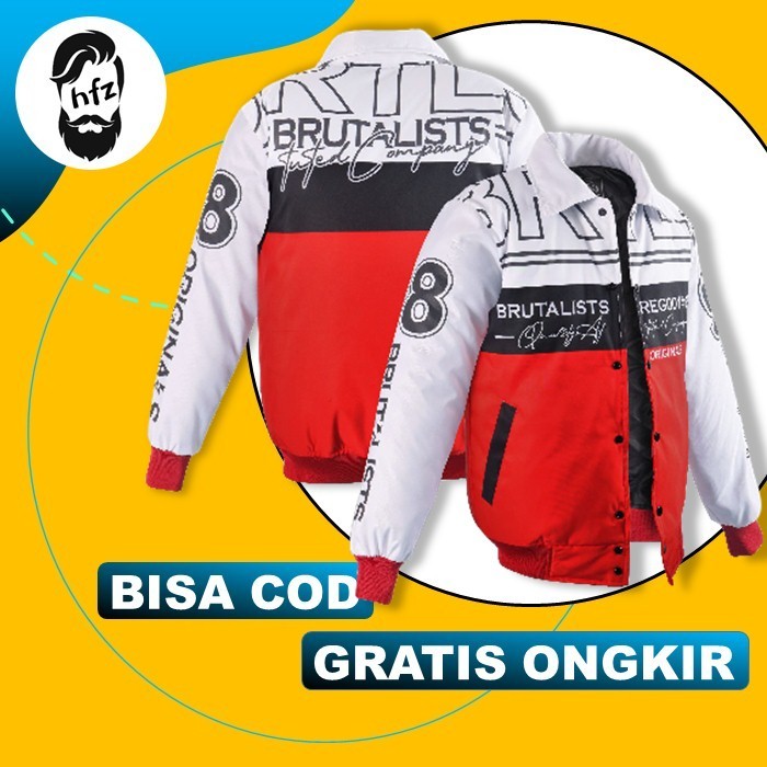 jaket jacket bomber varsity baseball nascar vintage parasut motif printing sunmori pria wanita cowok