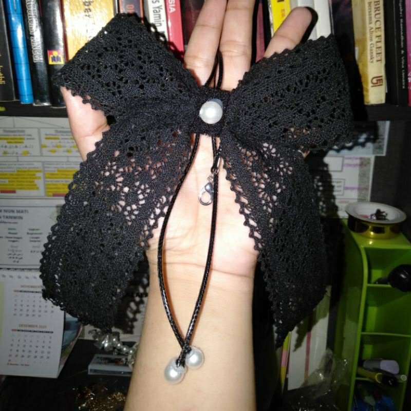 strapmask / Konektor masker renda pita Mutiara