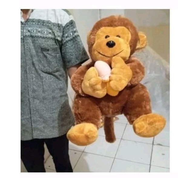 BONEKA MONYET PEGANG PISANG SIZE JUMBO BONEKA MONGKEY LUCU SNI