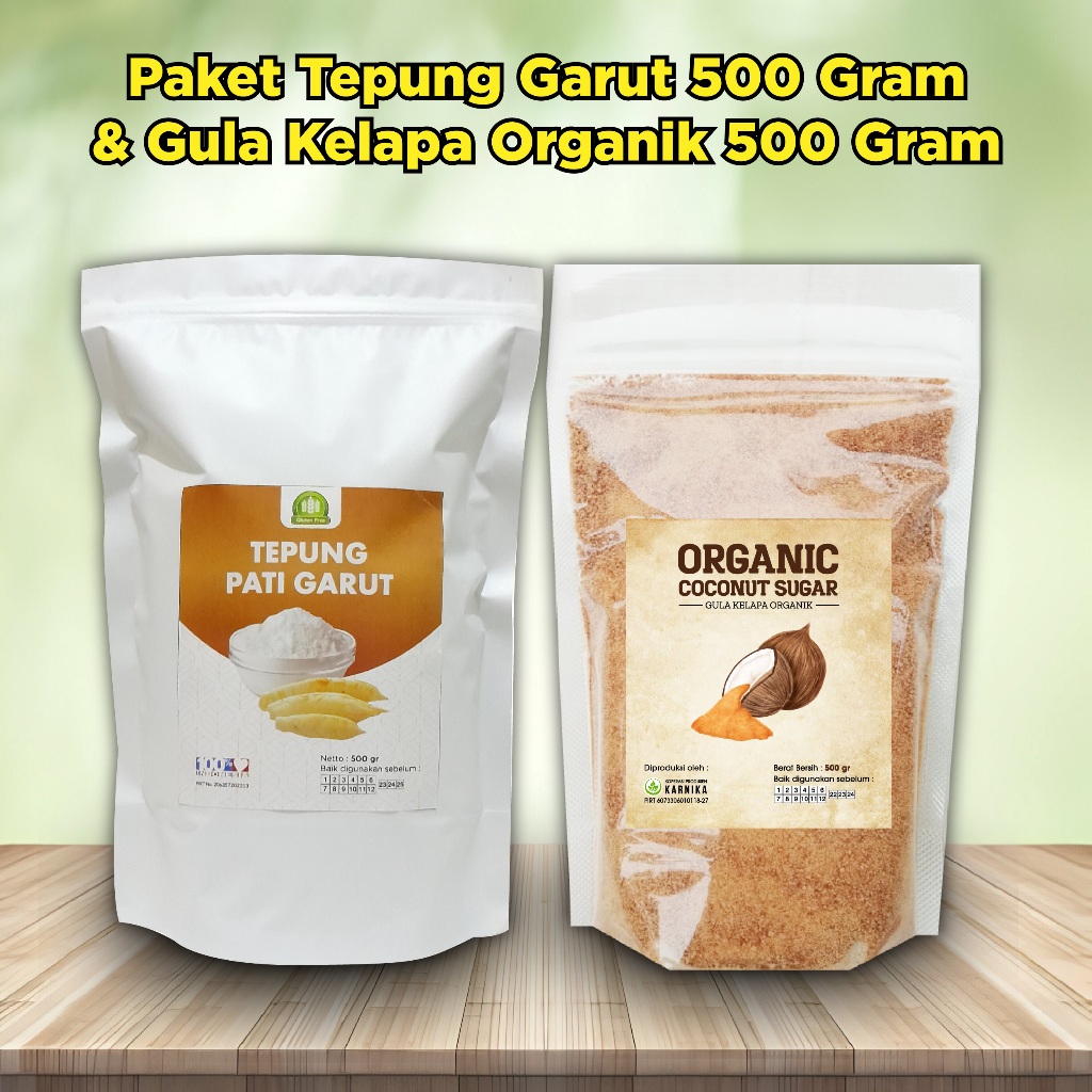

(READY) Paket Asam Lambung Tepung Garut 500 gr dan Gula Kelapa Organik 500 gr