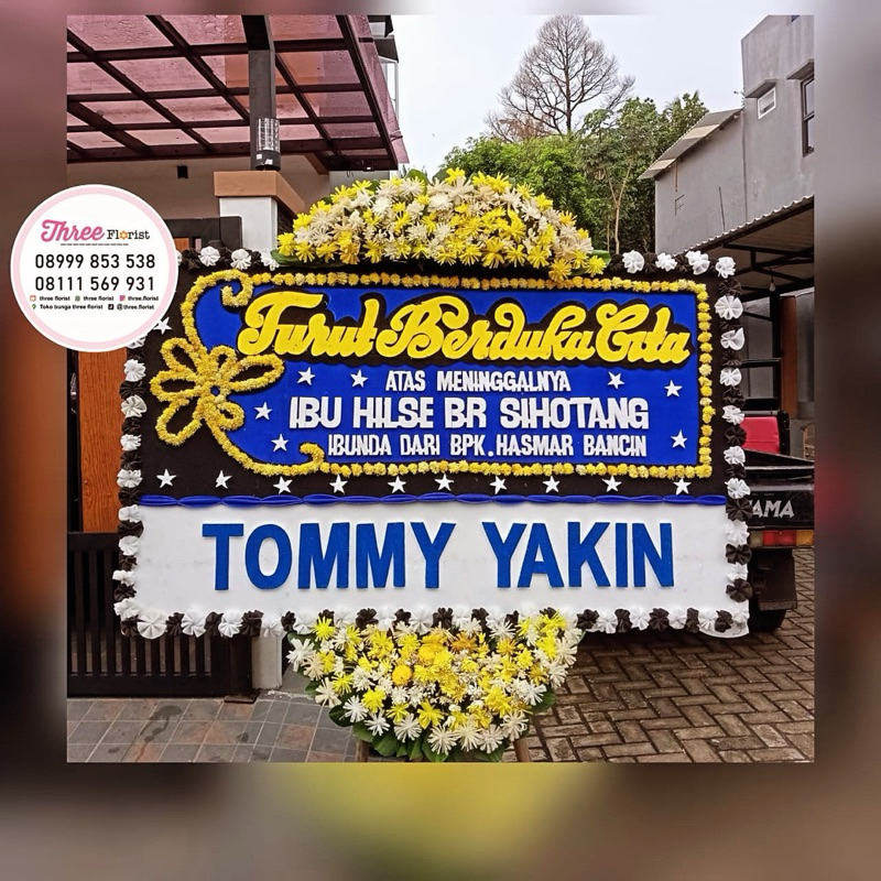 karangan bunga papan / Karangan bunga papan dukacita / karangan bunga / bunga papan ucapan