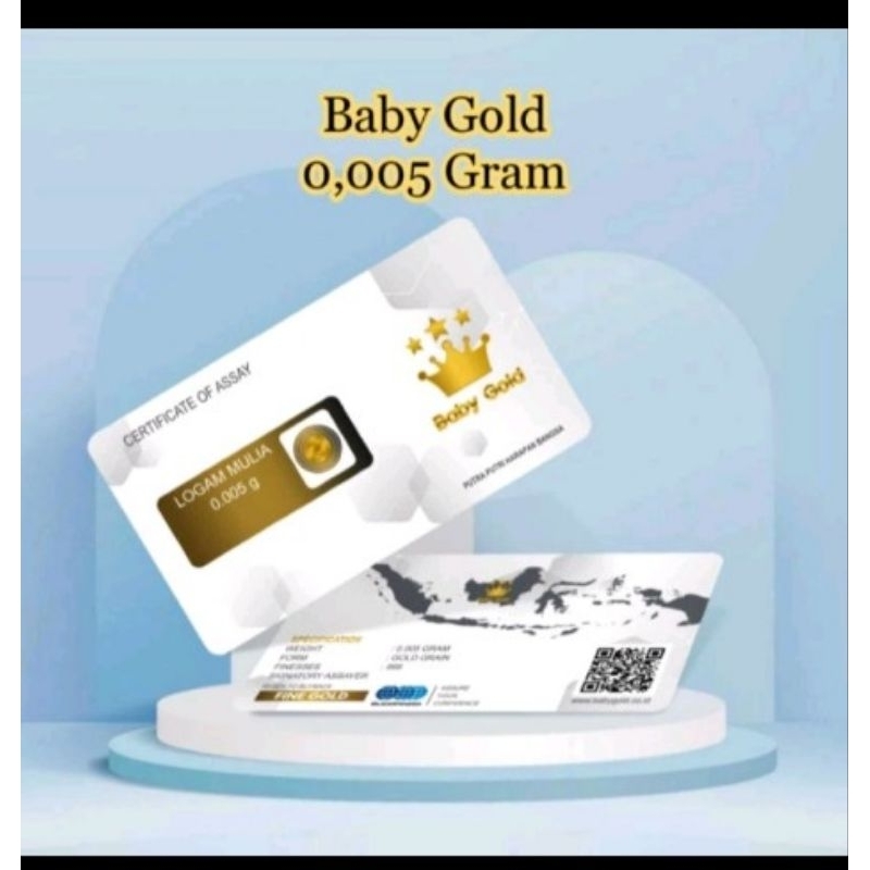Baby Gold 0.005gr, Logam Mulia 24k, Bisa Barcode