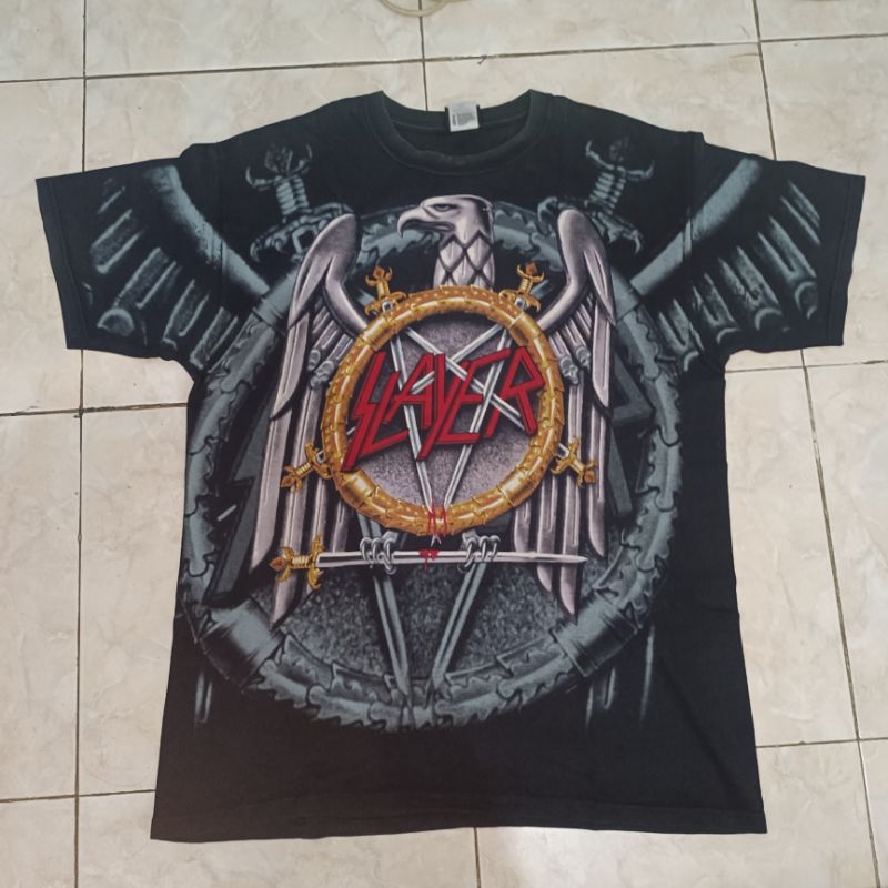 T shirt kaos slayer all over pront aop vintage