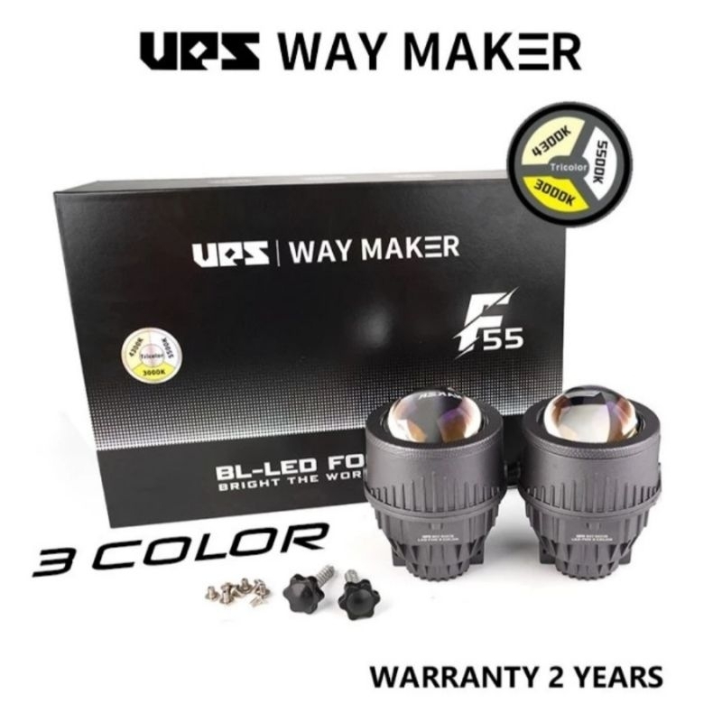 PREMIUM FOGLAMP BILED 3 WARNA BLUELENS F55 UPS WAY MAKER - TOYOTA