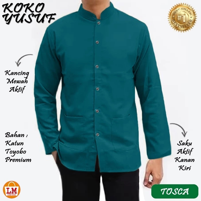 YAHYA - KOKO KEMEJA KURTA BAJU JUMBO PRIA LAKI LAKI DEWASA BAPAK BAPAK MUSLIM KATUN TOYOBO PREMIUM L