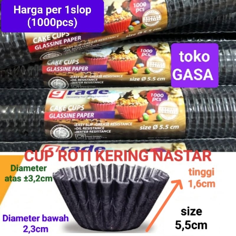 PAPER CUP CASES D5,5 1slop (1000pcs) GRADE/CUP KERTAS HITAM/CUP ROTI MINI ukuran 55mm - 5,5cm/CUP KU