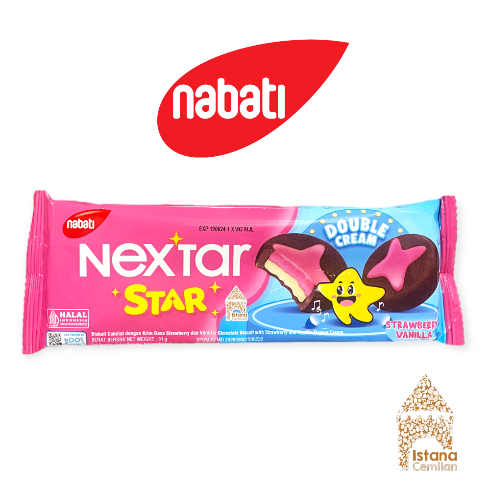 

Nabati Nextar Star Double Cream Strawberry Vanilla 31 Gram SATUAN