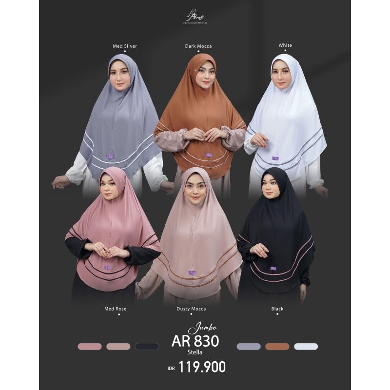 Arrafi Hijab Jilbab Kerudung|| AR 830 Jumbo Arrafi Kerudung Matt Stella