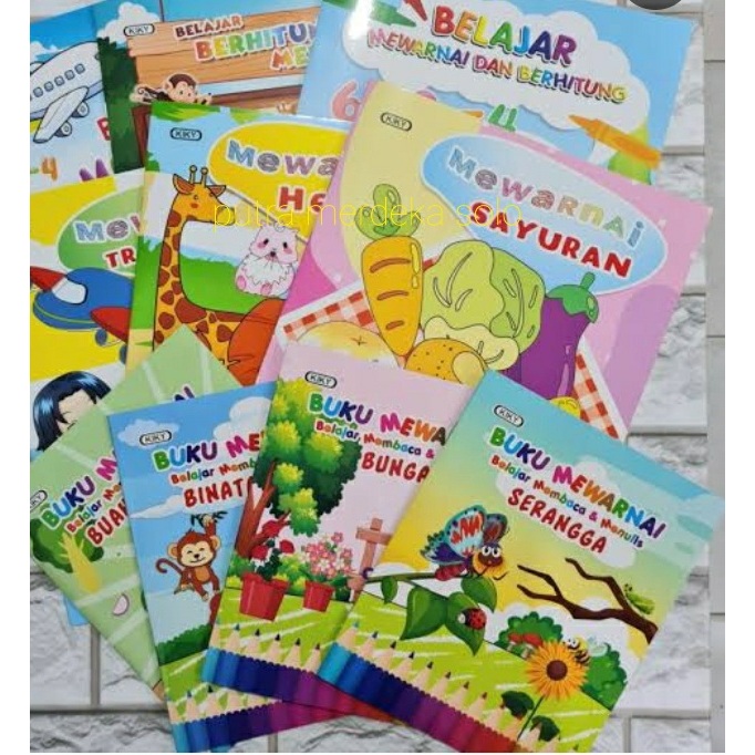 

Buku Mewarnai Kiky Ukuran Tanggung / Latihan Mewarnai Merk KIKY Tanggung 20.5 x 24.5 cm - 1 Pak = 10 Buku