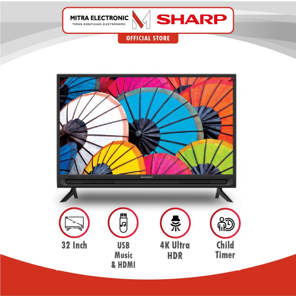 Sharp Led Smart Tv 32 Inch 2T-C32DF1i Android With Google Assistant Tv