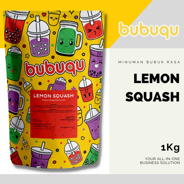 

Bubuqu Powder Drink Lemon Squash - Bubuk Minuman Lemon Segar 1 Kg