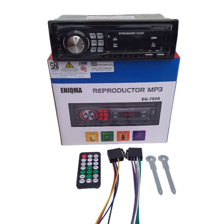 Hfp Single din enigma eg792 single mp3 bluetooth eniqma tape mobil  Murah