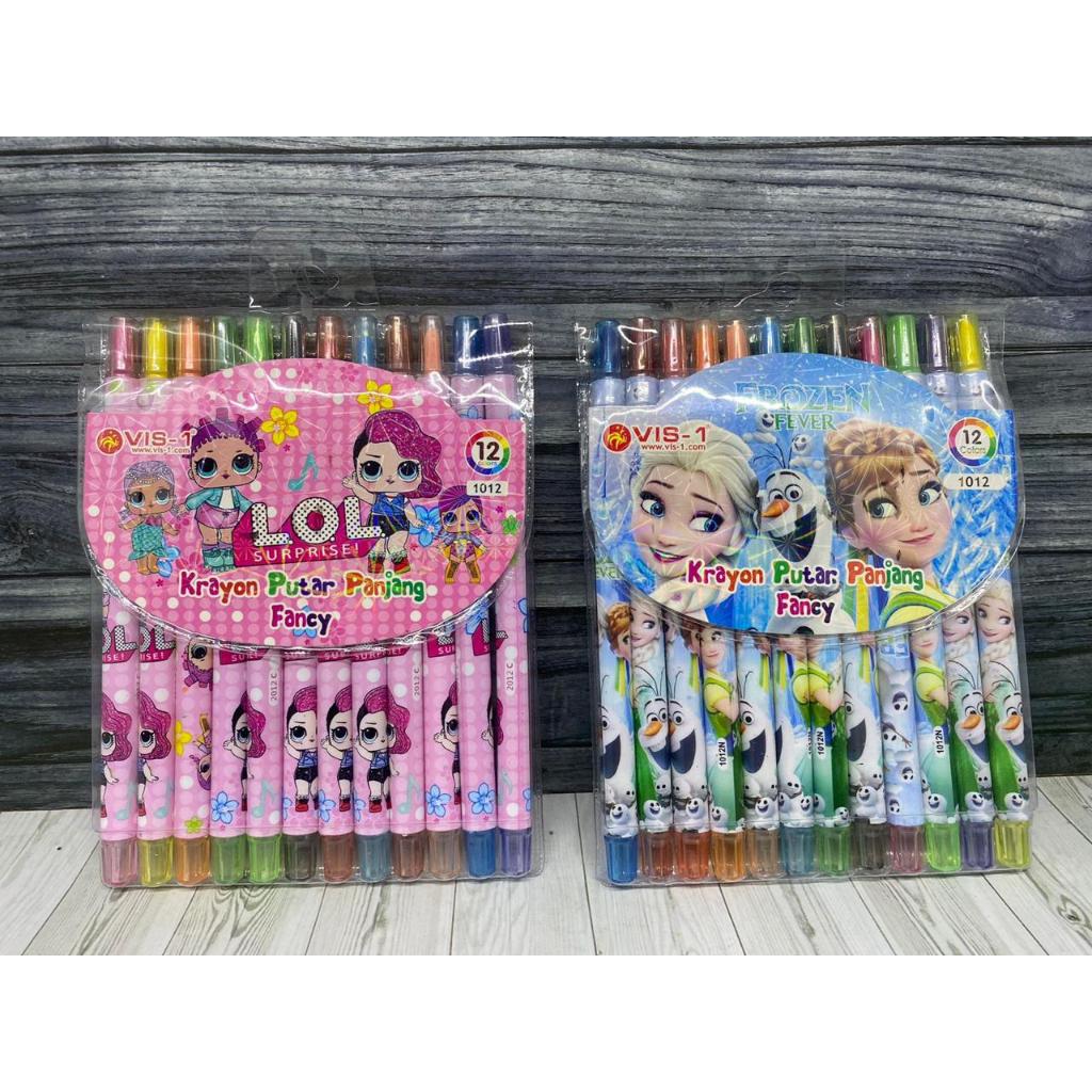 

Krayon 12 Warna PUTAR Panjang Fancy Crayon Karakter 17CM