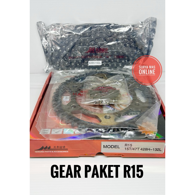 Gear Set paket R15 15T/47T 428H-132)/ gir set r15 / gir paket r15 / gear paket r15