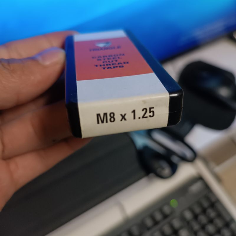 Hand Tap M8 x 1.25 Triangle mata bor drat baut ulir Mata Tap M8 Hand tap M8