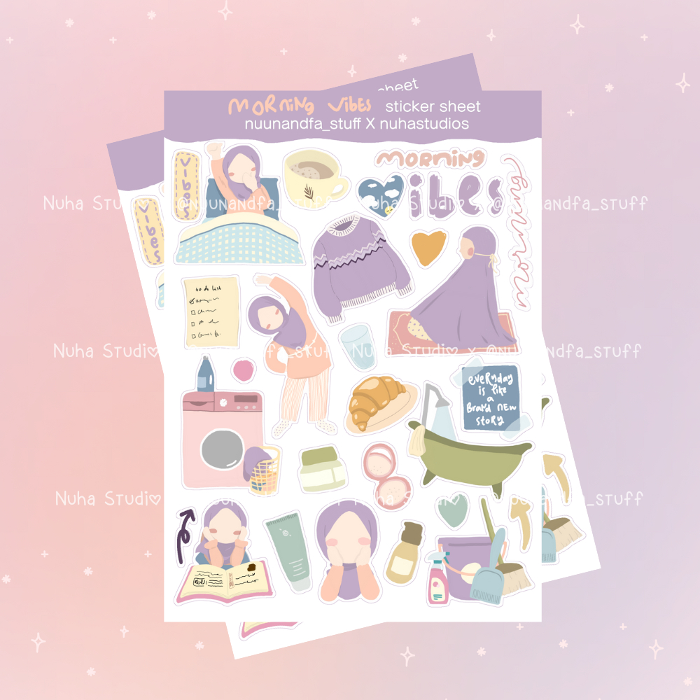 

Sticker by nuunandfa_stuff | Morning Vibes Ibadah Dzikr Laundry Coffee Self Care Cleaning | Aesthetic Sticker Estetik Stiker HP Laptop Botol Cute Waterproof Scrapbook Diary Journal Bujo Anti Air