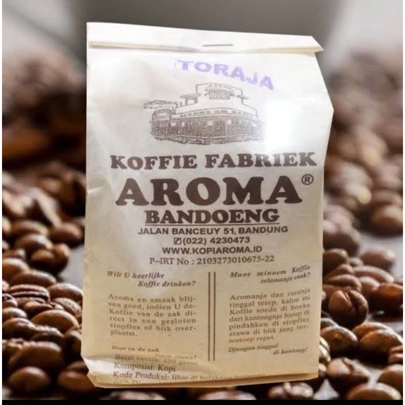 

Kopi Aroma Toraja 250Gram Bandung/Koffie Fabriek Aroma Bandung