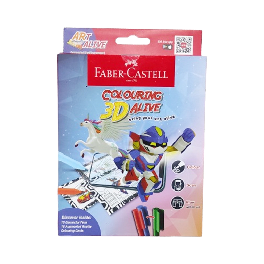 

Buku Mewarnai Faber Castell / Colouring 3D Alive / Connector Pen 10 Warna