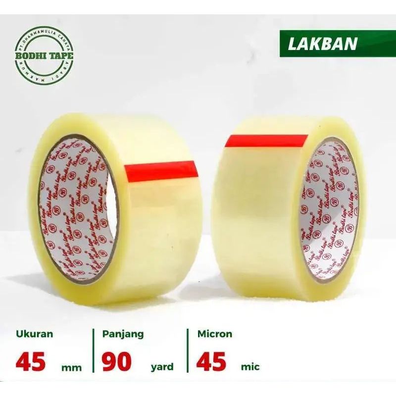

AliMaMa - LAKBAN BENING 45 MM x 90 YARD - Selotip 2 Inch Isolasi Bening Tape Besar Putih Inchi Selasiban Inci Kualitas Daimaru Murah Medan