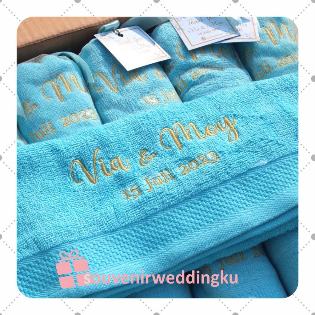 SOUVENIRWEDDINGKU/SOUVENIR HANDUK BORDIR/SOUVENIR HANDUK TEAPAI/SOUVENIR HANDUK OLAHRAGA