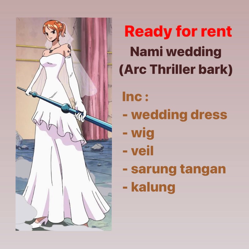 Rental cosplay Nami wedding dress one piece