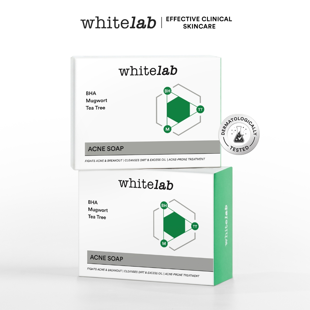 Whitelab Acne Soap - Sabun Wajah Dan Badan Untuk Kulit Berjerawat Dengan Mugwort, Bha & Tea Tree [BPOM] Image 5