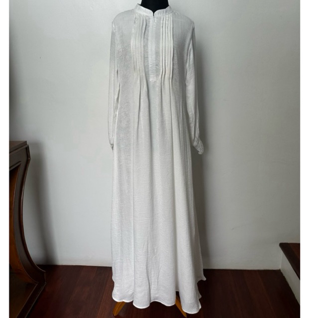 Baju Gamis Wanita Putih - Alesha Silk Dress
