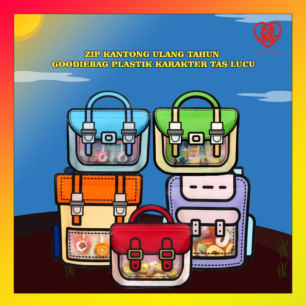 

JW Pouch Zip Kantong Ulang Tahun / Goodiebag Plastik Ziplock / Tas Snack Zip Hadiah atau Sovenir Ulang Tahun PP19