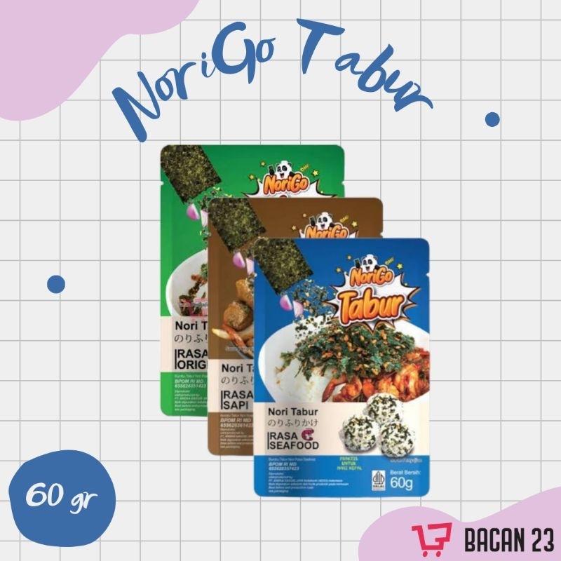 

Nori Go Tabur Rasa Original ( 60 gr ) / Rumput Laut Tabur / Bacan 23