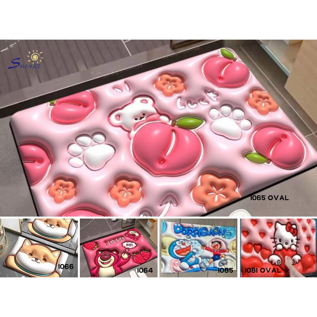 Keset 3D Bintik Motif Karakter Lucu - Karpet Dekorasi