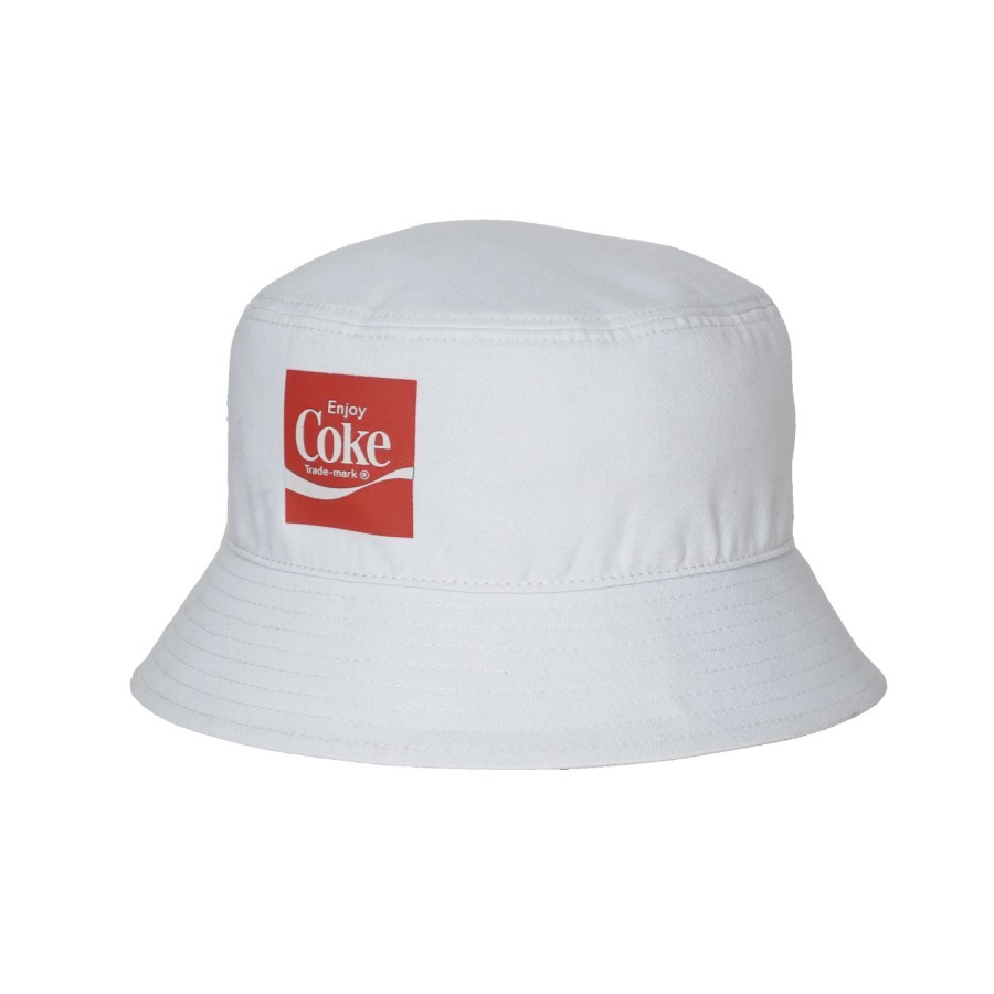 Topi Pria Wanita Kalibre Coca-Cola Bucket Hat Fashion 940107100 Whiute Original