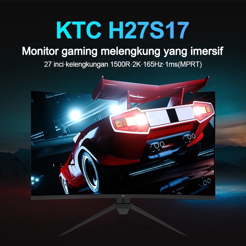 KTCMonitor 2K 27 inci 165HZ refresh tinggi HVA desktop pelindung mata gaming komputer layar lengkung-4