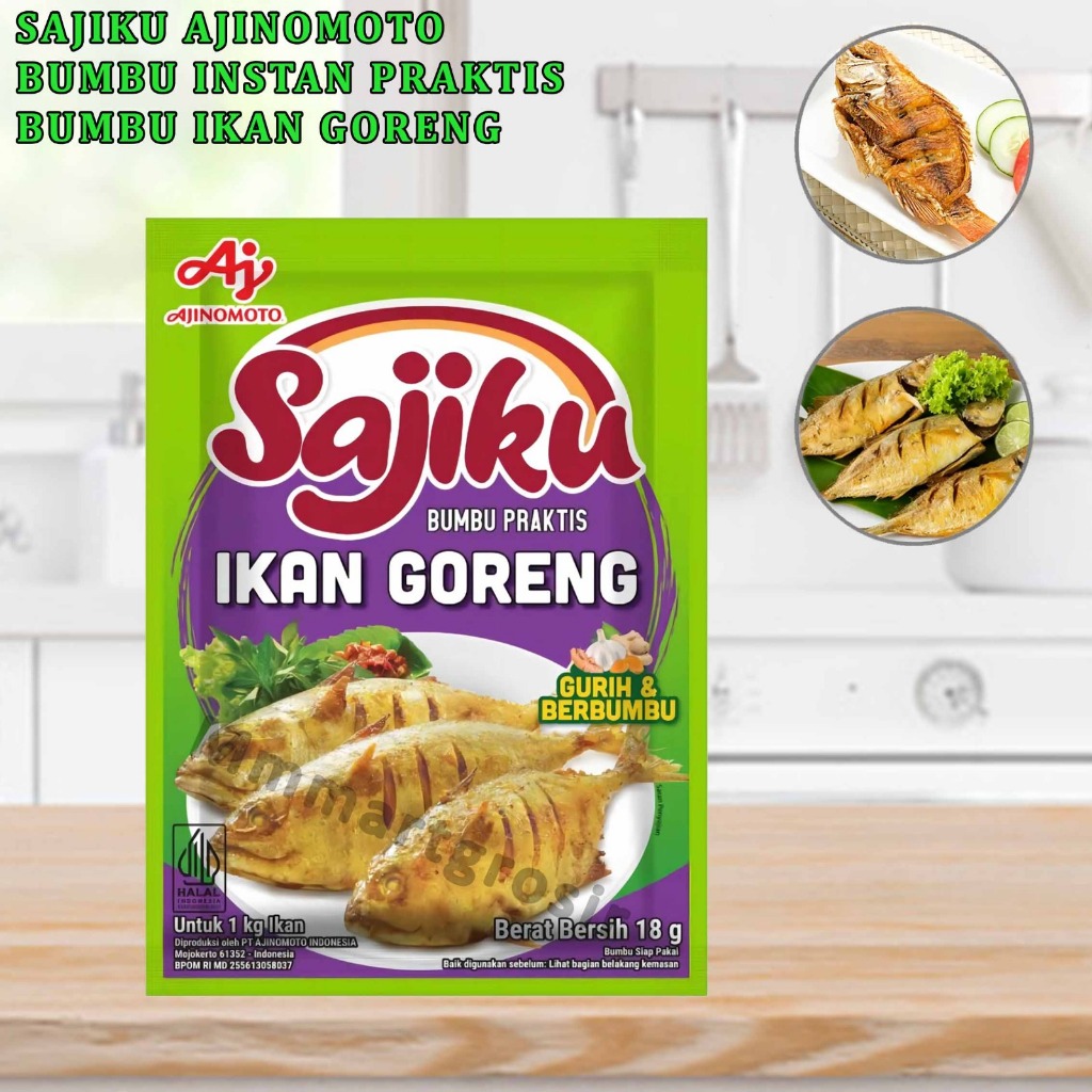 

Sajiku Ajinomoto / Bumbu Instan Aneka Gorengan / Ikan Goreng / 18gr