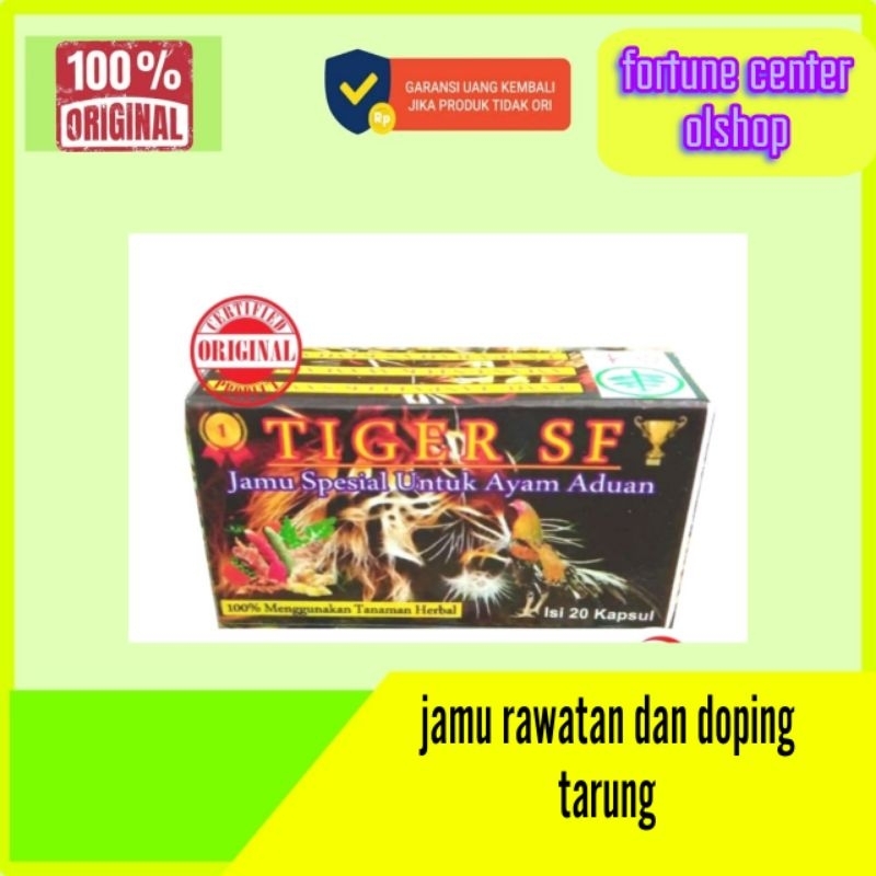 tiger sf jamu ayam tarung doping tenaga isi 20 capsul