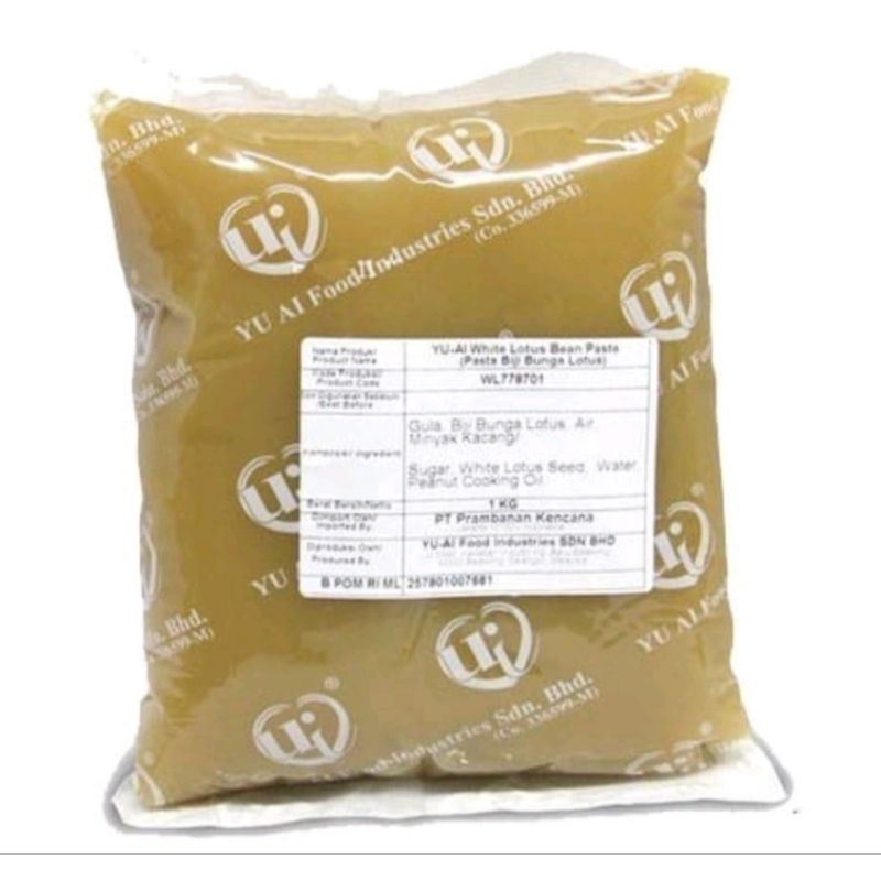 YU AI pasta filling white lotus 1kg selai lotus pasta isi kue bakpau filling