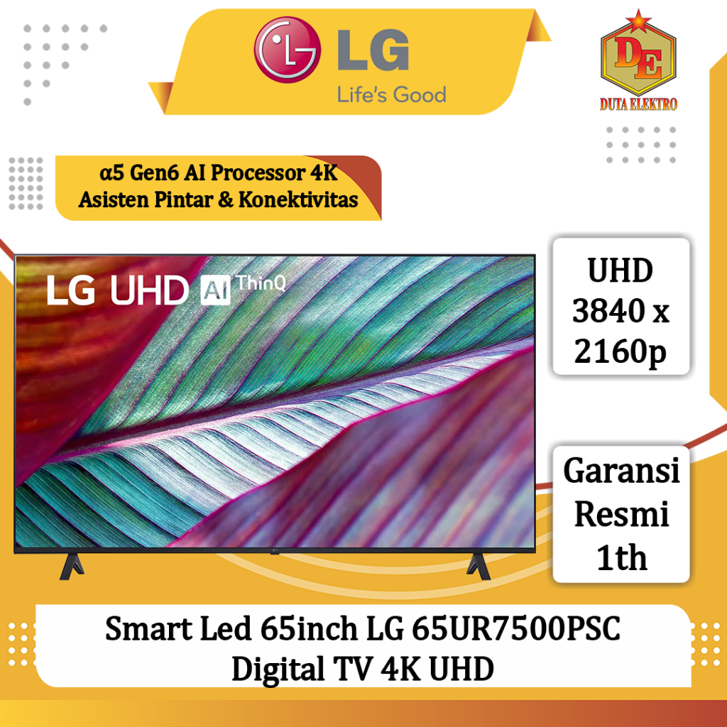 Smart Led 65inch LG 65 UR 7500 PSC Digital TV 4K UHD