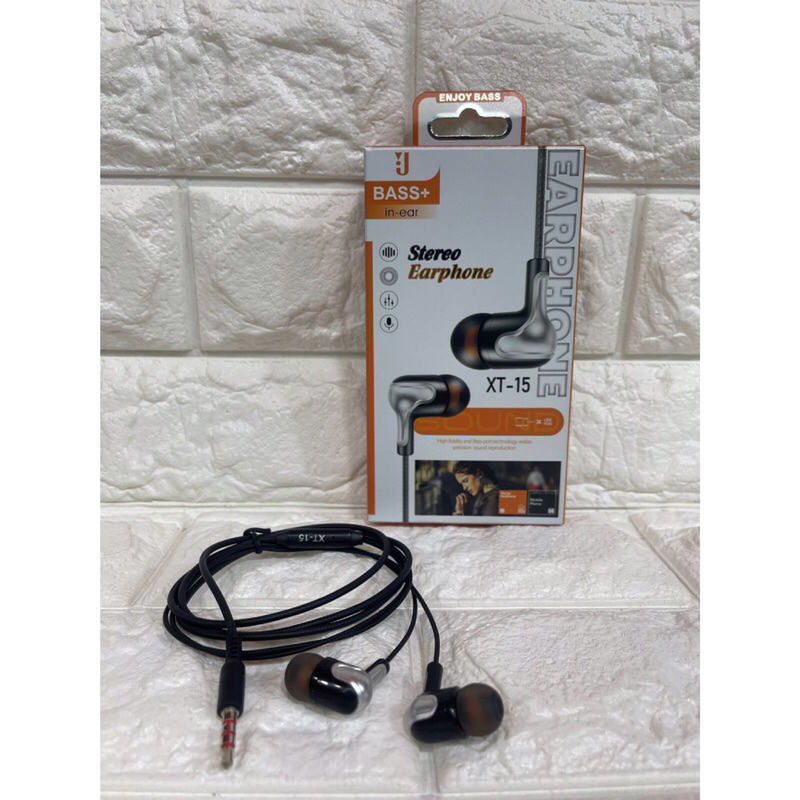Headset Handsfree XT-15 + Mic 3.5MM Stereo Bass Bisa Buat Telepon